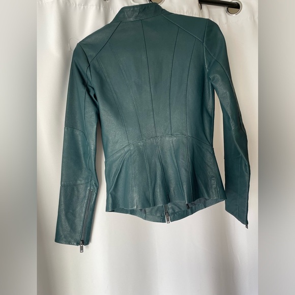 NWOT DANIER DARK TEAL GENUINE LEATHER JACKET SIZE XS - Picture 5 of 7